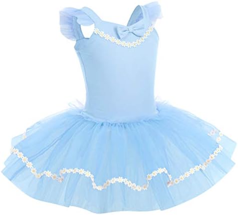 Idopip Toddler Kids Girls cvjetni ruffle rukavac baleta plesna haljina Tutu suknjena Leotard