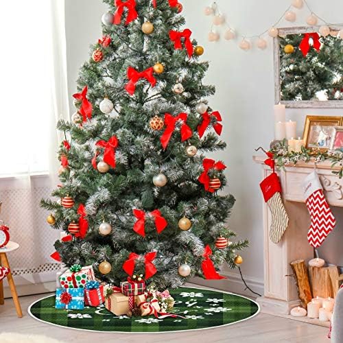 Alaza Christen Tree Dekoracija suknje, Mali mini stablo suknje Ornament 35,4 inča sa HOPPY Uskrsom na plainoj pozadini za Božićnu zabavu Odrezi za odmor