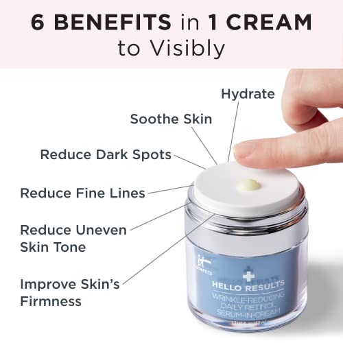 It Cosmetics Hello rezultati smanjenje bora dnevno Retinol Serum-in-krema-učvršćivanje & amp; Anti - Aging Retinol krema za lice sa niacinamid, Vitamin B5 & Vitamin E