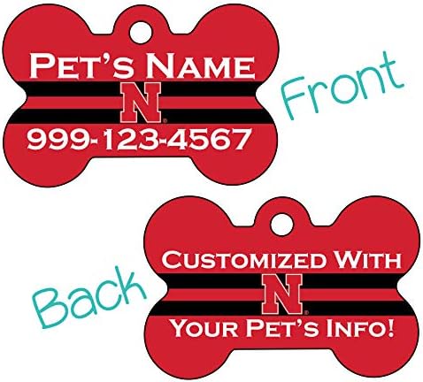 Udesignusa Nebraska Cornhuskers 2-Sided pet Id oznaka za psa / službeno licencirano | personalizirano za vašeg ljubimca