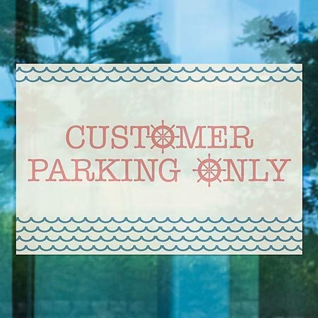 CGSignLab / & # 34; Samo parking za korisnike-Nautički talas& # 34; Clear Window Cling | 30 x20& # 34;