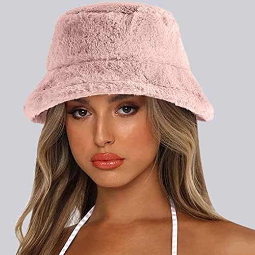 Zimski šešir za žene, Ženski Pahuljasti Fuzzy topli šešir plišani Ribarski šešir vanjski topli šešir otporan na vjetar
