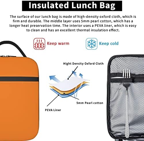 Algranben narandžasta kutija za ručak izolovana torba za ručak za tinejdžere, termo hladnjak