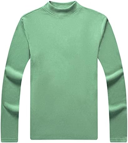 Jeke-dg Fleece obložen Turtleneck Muškarci Thermals Solid baršunaste rukave s dugim rukavima majica majica mock pulover džemper topli vrhovi