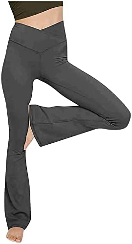 Chgbmok ženske joge hlače visoke struk Lounge hlače Slim Fit široke noge Palazzo hlače Podna dužina