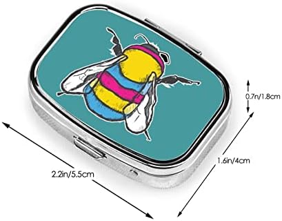 Panseksualna pčelinja kvadratna mini pilula sa ogledalom prenosiva kompaktna kutija za pilule prilagođena putovanju