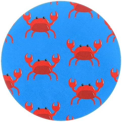 LLNSUPPLY Kids Rug 5 Ft veliki okrugli tepisi za djevojčice dječake Baby-uzorak Crvena rakova plava