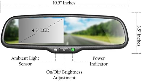 Glavni repni rep, ogledalo 10,5 OEM sa 4,3 LCD ekrana | Redview Universal Fit Mount | Automatsko podešavanje