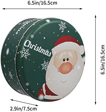 Upkoch Božićni dekor 2pcs Božićne limenke prazne okrugle metalne limenke s poklopcima Xmas poklon za