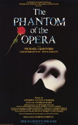 Fantom iz opere, Poster Broadway pozorišna predstava 11x17 Michael Crawford Sarah Brightman vintage