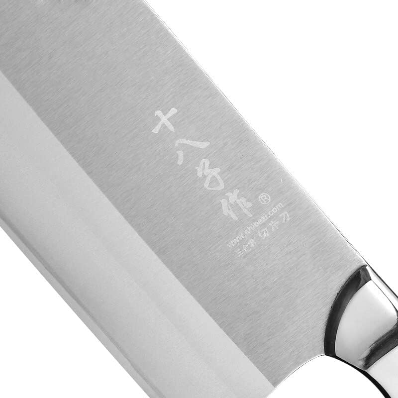 Kristalica Cleaver nož, mesni Cleaver, 7 inčni nož za zatvaranje 3 sloja Otvoreni čelični oštar rezanje biljnog mesa riblje kuhar nož sa nosačem noža