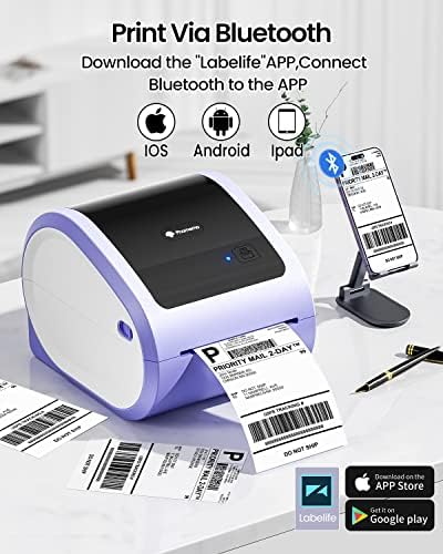Phomemo M220 Label Maker, D520bt Bluetooth shipping Label Printer, kompatibilan sa Android i iOS telefon & amp;