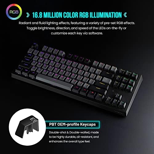 Tecware Phantom + 87 Ključna mehanička tastatura, RGB LED