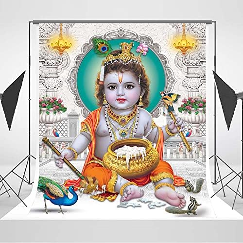 Mingtian Baby Lord Krishna tapiserija pozadina 7x5 vinil Indijski Lord dijete Bal Krishna Poster pozadina za