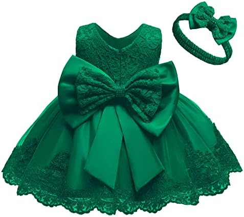 0-6T Djevojčice TUTU TUTU haljina Toddler Big Bowknot PAGEAN Vjenčanje božićne čipke haljine sa glavom