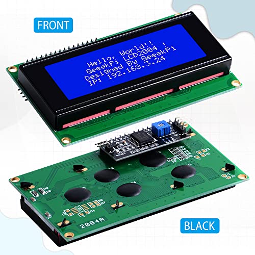 Geeekpi 4pack IIC I2C TWO serijski LCD 2004 20x4 modul za prikaz sa I2C interfejsom plavom pozadinskom osvjetljenjem za maline pi arduino stm32 diy proizvođač projekta Tinker Board Electrical Iot Internet stvari