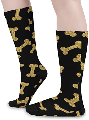 WEEDKEYCAT Zlatni pas kosti Crew čarape novost Funny Print grafički Casual umjerena Debljina za proljeće jesen & zima