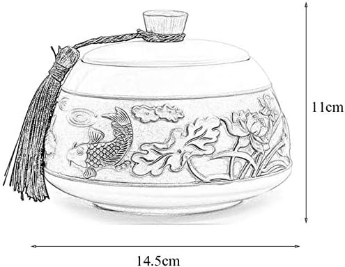Haieshop urn za pse Pepeo Pogrebna urna keramika brtvena vlaga otporna na kremaciju urne za malu količinu ljudski pepeo 14,5 x 11cm 0927