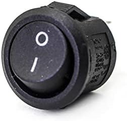 Gooffy prekidač prekidač dugme 5 kom / 10pcs 16mm promjer mali okrugli rocker sklopke crni mini okrugli crni 2-pinski ugrađeni na gumb za prebacivanje rockera