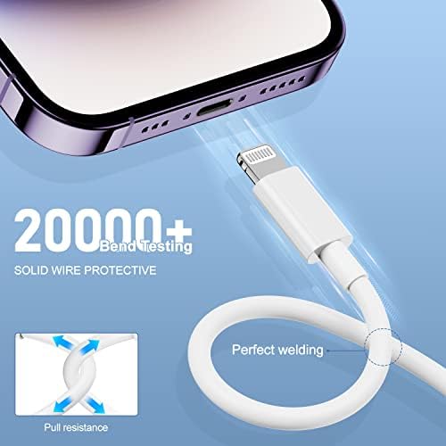 3Pack za [Apple MFi Certified] kabl za punjenje iPhonea 0.3 M-žica za munje na USB kabl-3 stopala za iPhone USB