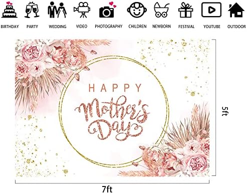Lofaris Sretan Majčin dan pozadina Rose Gold Boho cvjetna pozadina za Majčin dan Festival Party