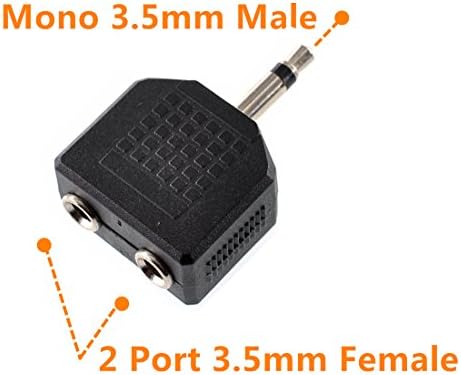 Willwin 5 kom 3.5 mm Mono Audio konektor za 2 porta 3.5 mm jack Splitters adapteri