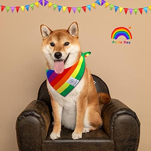 E-Clover Pride pas bandane & odgovarajući naušnice Set LGBT+ Rainbow pas Bandana šal za srednje velike pse vlasnik kućne ljubimce mama poklone