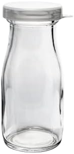 Dairy Shoppe Staklena bočica za mlijeko, teška stakla sa poklopcem, kremasti stil