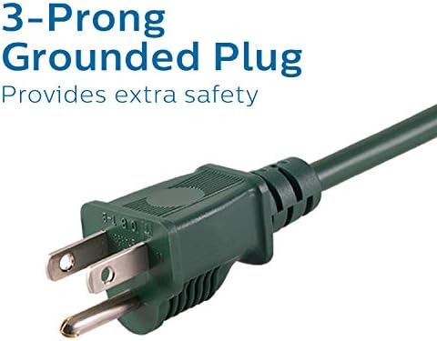 Philips dodaci 25 FT vanjski produžni kabel, 3 izlazna kabla za napajanje, upotreba u garaži, šupa, ured ili dom,