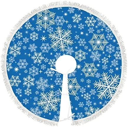 Velika božićna suknja sažetak Zimske snježne pahulje 48 inča suknje od drveta MAT Holiday Party Farmhouse