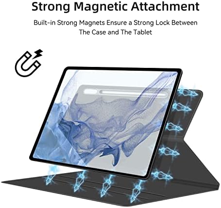 SINDRUCE Magnetni futrov za Samsung Galaxy Tab S7 + / S7 FE / S8 + 12,4 inča, tanak lagani zaštitni poklopac