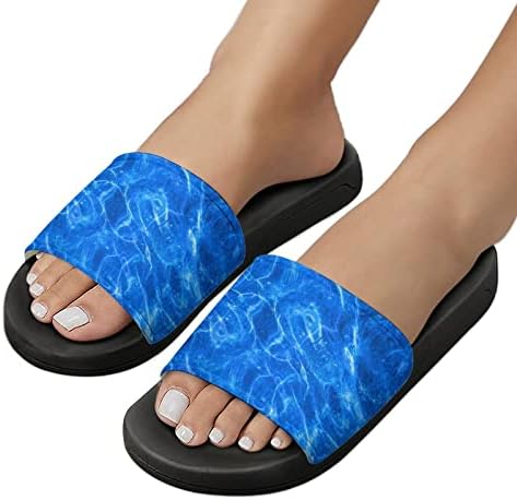 WEEDKEYCAT plava prozirna voda sa talasima kućne papuče neklizajuće sandale za tuširanje brzo sušenje Obuća