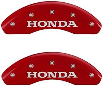 MGP poklopci čeljusti 20107shohrd crveni puder završni sloj Honda / h Logo gravirani poklopac čeljusti sa srebrnim znakovima, Set od 4