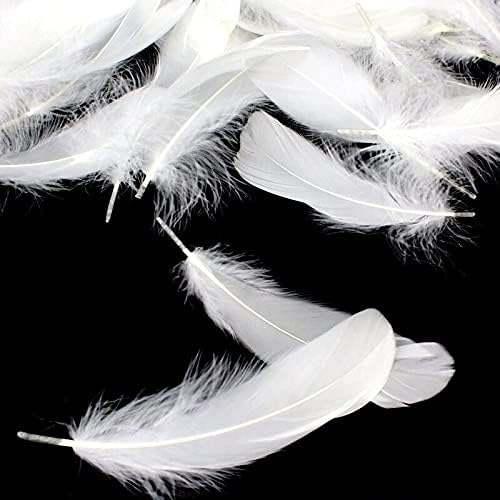 Zamihalaa 20 / 100pcs Fluffy guska bijelo perje Plumas DIY perje za nakit Izrada šešira dekoracija vjenčanja