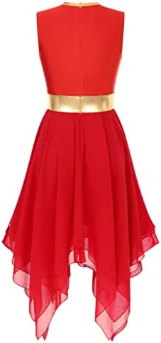 Xunzoo ženske liturgijske pohvale plesna tunika plesna odjeća boja blok nepravilno obožavanje lirskog plesne haljine kostim