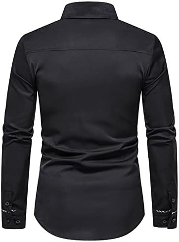 Muške osnovne modne opuštene plaćene košulje Jednostavna boja blok dugih rukava s dugim rukavima spusta Business bluza