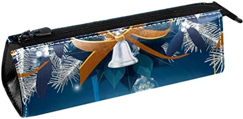 LAIYUHUA prenosiva elegantna torba za olovke PU kožna torbica kompaktna torba sa zatvaračem torbica za papir kozmetička torba kancelarijski dodatak Organizator torbica za novčiće Merry Christmasd Blue