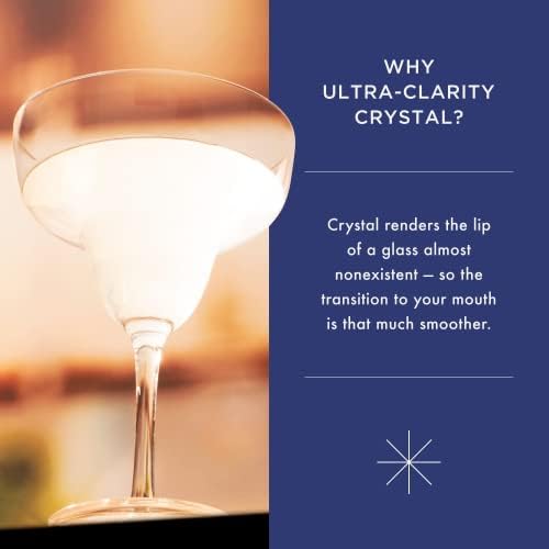 Elixir glassware Crystal Margarita naočare Set od 4 - 14.5 oz čaša za koktele u poklon pakovanju - poklon