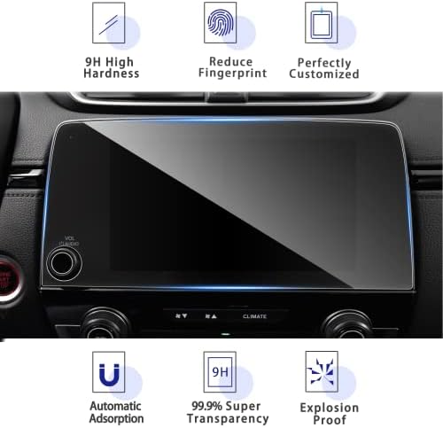 Cdefg kaljeno staklo Zaštita ekrana za 2022 2021 2020 2019 2018 2017 Honda CR-V CRV Specijalno izdanje, EX, EX-L i Touring 7 ekran osetljiv na dodir, navigacioni Radio Centar GPS ekran protiv otiska prsta zaštitni poklopac stakla