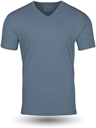 Fresh Clean Tees Wedgewood majica s V-izrezom za muškarce-meka i Fit Muška V-izrez - pamučna Poli mješavina-Pre