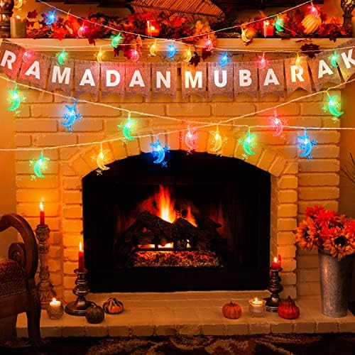 AceList Ramadan dekoracije zvijezda & mjesec niz svjetla za Ramazan i muslimanske Eid Mubarak, 40 LED