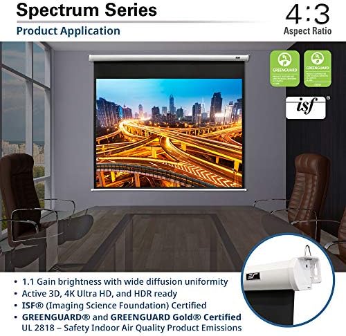 Elitni ekrani 90 Spectrum električni motorizirani ekran projektora i 6 Bijeli projektor L-nosači,