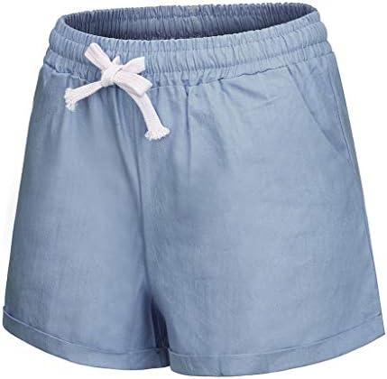 Jinfe Women Plus size Pocket zavoj čvrstih kratkih hlača Pokretanje sportske hlače za noge mornarice