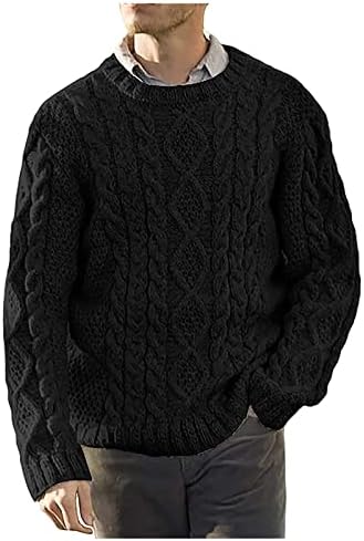 Dudubaby muške pulover pulover u okruglom vratu dugih rukava s dugim rukavima