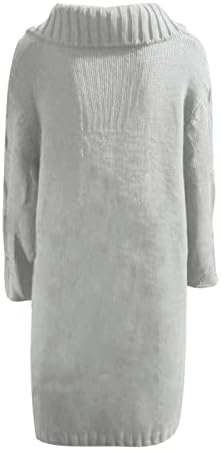 Kaput kardigan labav čvrsti ženski džemper s kapuljačom, čvrsti zimski džep pleteni dugi ženski