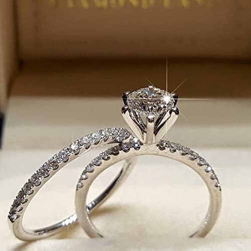 2023 NOVO 2pcs Ring Ring White circon kristalni prsten par zvona modni par dijamantski prsten luksuzni