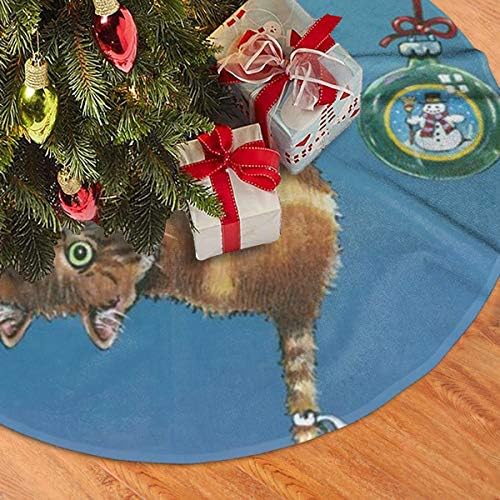 Lveshop sretan božićnu mačku božićnu suknju luksuzno okruglo zatvoreno vanjsko mat rustikalni Xmas Tree Odrezi za odmor (30 / 36 / 48 Tri veličine)