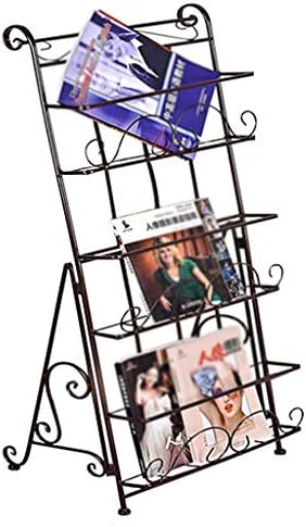 Jednostavnost željeznog časopisa stalak za časopis Sklopivi sklopivi polici za porijeklo Skladištenje Višeslojni prikaz postolja samostalni dnevni boravak 40x36x101cm Chengyi