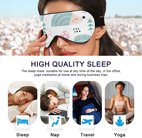 Unisex Sleep maska ​​za oči Plavo-ružičasta-ježeta-šumska noć za spavanje maska ​​Komforno omotač za spavanje