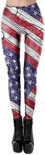 4. jula tajice visokog struka za žene američka zastava trčanje Yoga helanke Ultra meke brušene rastezljive atletske pantalone za teretanu